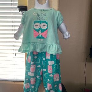 12 month owl jammie set.